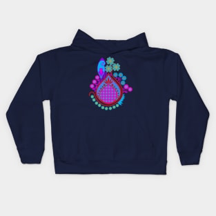 Bird in an Indian Garden Floral Ethnic Design Kids Hoodie